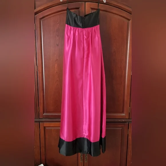 Gunne Sax Jessica McClintock Vintage Strapless Pink Satin Gown Size 9 - Picture 6 of 12